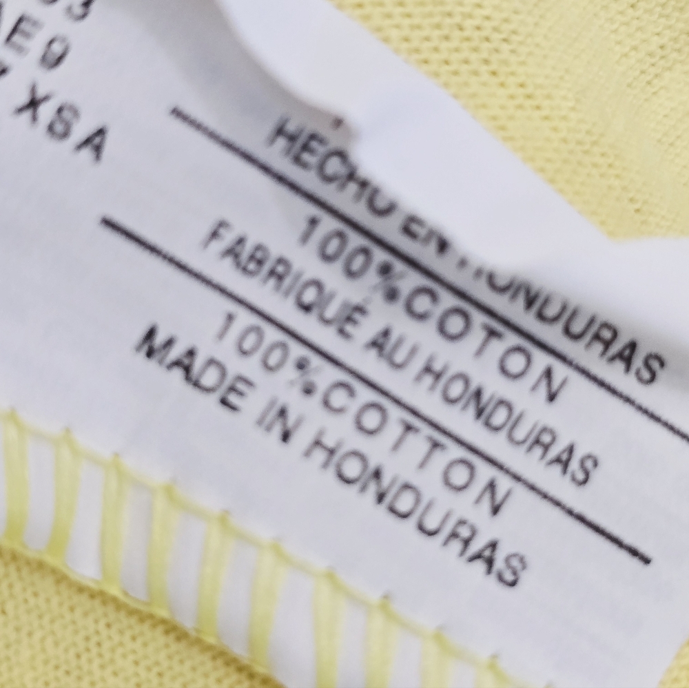 NWOT Just My Size Yellow V-Neck Tee with Blue, Green & Purple Floral Dragonfly - Picture 8 of 8